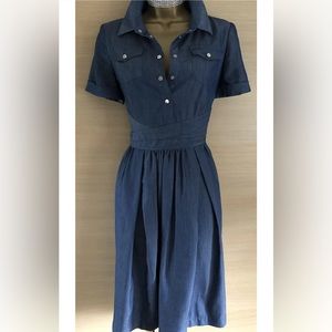 Karen Millen Chambray Denim Snap Button Top Dress